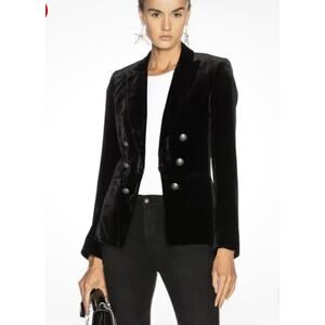 VERONICA BEARD Black Velvet
Briar Double Breasted Blazer
Jacket Size 8
